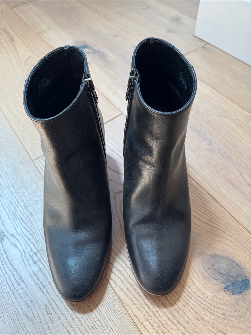 J. Crew Classic Black Leather Ankle Booties 9.5